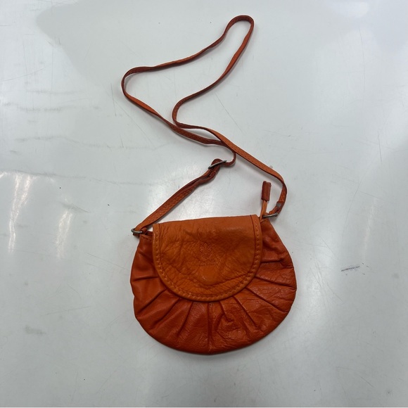 vera pelle orange genuine leather shoulder bag L120-38 - Picture 2 of 6